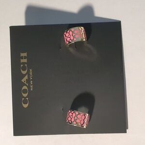 Coach Enamel Signature Earrings NWT